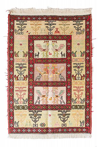 HANDMADE PERSIAN KILIM WOOL-SILK 1,02x0,73 SPECIAL handmade carpet