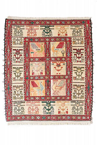 HANDMADE PERSIAN KILIM WOOL-SILK 0,97x0,80 SPECIAL handmade carpet
