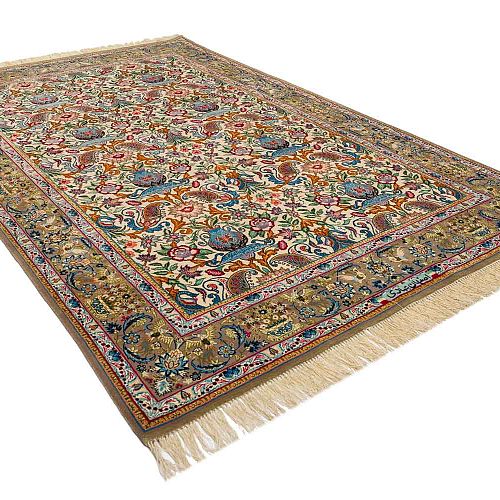 ΧΕΙΡ. ΧΑΛΙ ESFAHAN ΠΕΡΣΙΚΟ ΜΑΛΛΙ/ΜΕΤΑΞΙ 2,18X1,45 ΜΕ ΥΠΟΓΡΑΦΗ EMADI