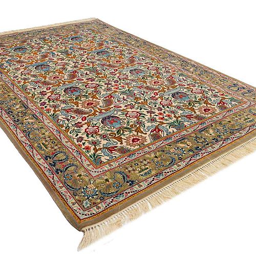 ΧΕΙΡ. ΧΑΛΙ ESFAHAN ΠΕΡΣΙΚΟ ΜΑΛΛΙ/ΜΕΤΑΞΙ 2,18X1,45 ΜΕ ΥΠΟΓΡΑΦΗ EMADI