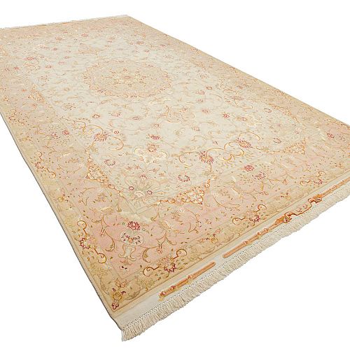 HANDMADE TABRIZ CARPET 70 RAJ WOOL/SILK 3,00X2,00 SIGNED BY OLIJAH