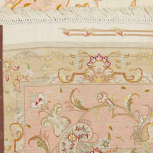 HANDMADE TABRIZ CARPET 70 RAJ WOOL/SILK 3,00X2,00 SIGNED BY OLIJAH
