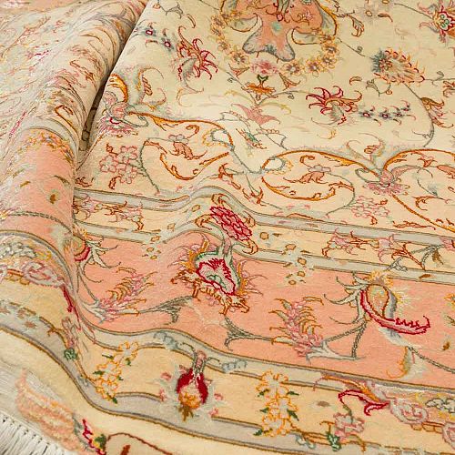 HANDMADE TABRIZ CARPET 70 RAJ WOOL/SILK 3,00X2,00 SIGNED BY OLIJAH