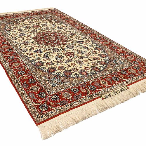 HANDMADE PERSIAN ESFAHAN CARPET 2,20X1,52 SIGNED BY SERAFIAN COLLECTIVE