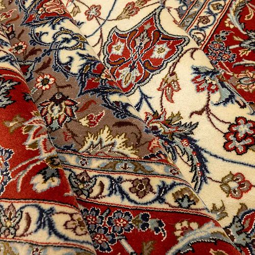 HANDMADE PERSIAN ESFAHAN CARPET 2,20X1,52 SIGNED BY SERAFIAN COLLECTIVE