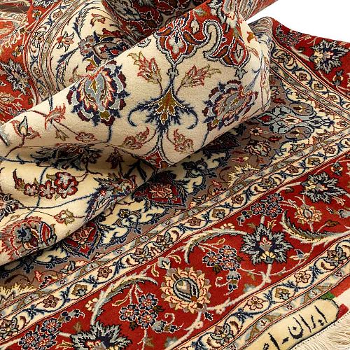 HANDMADE PERSIAN ESFAHAN CARPET 2,20X1,52 SIGNED BY SERAFIAN COLLECTIVE