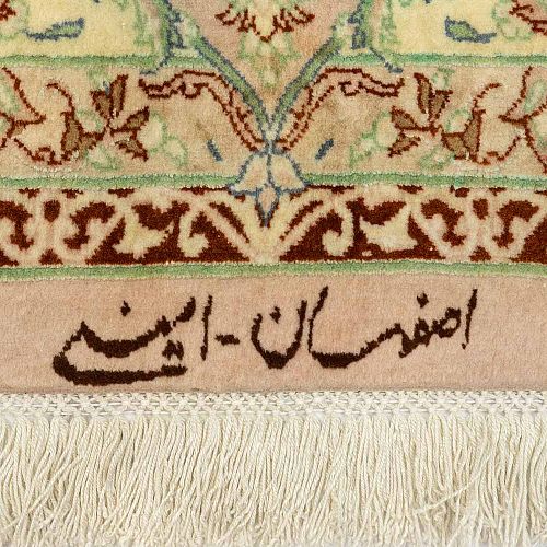 HANDMADE PERSIAN ESFAHAN CARPET 2,43X2,12 SIGNED BY AMINI COLLECTIVE