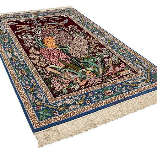 ΧΕΙΡΟΠΟΙΗΤΟ ΧΑΛΙ ESFAHAN ΠΕΡΣΙΚΟ ΕΠΙΤΟΙΧΙΟ 1,90X1,27 ΜΕ ΥΠΟΓΡΑΦΗ HOSSEIN NASIR ΣΥΛΛΕΚΤΙΚΟ