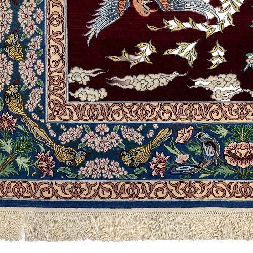 ΧΕΙΡΟΠΟΙΗΤΟ ΧΑΛΙ ESFAHAN ΠΕΡΣΙΚΟ ΕΠΙΤΟΙΧΙΟ 1,90X1,27 ΜΕ ΥΠΟΓΡΑΦΗ HOSSEIN NASIR ΣΥΛΛΕΚΤΙΚΟ