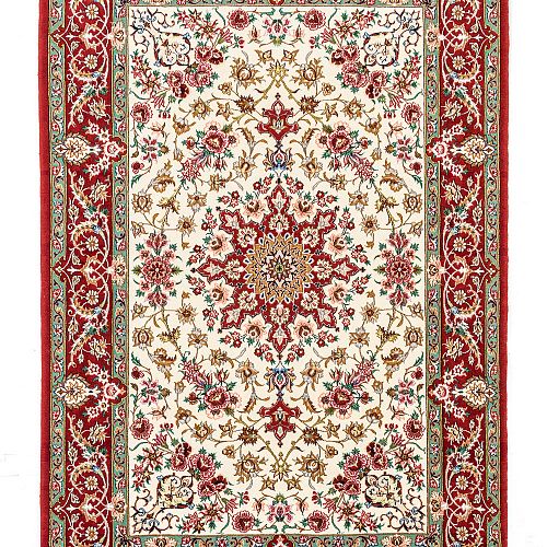 HANDMADE ESFAHAN CARPET WOOL-SILK ON SILK WARP 1,65x1,13