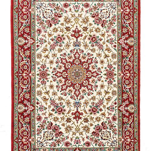 HANDMADE CARPET ESFAHAN WOOL-SILK ON SILK WARP 1,65x1,13