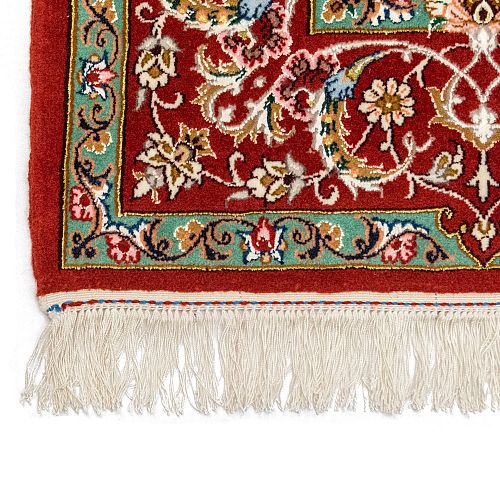 HANDMADE ESFAHAN CARPET WOOL-SILK ON SILK WARP 1,65x1,13
