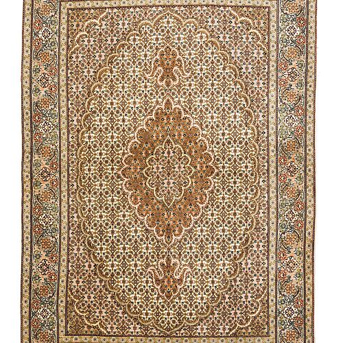 HANDMADE CARPET TABRIZ-MAHI WOOL-SILK 1,45x1,00