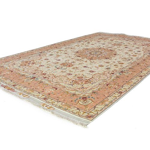 HANDMADE PERSIAN TABRIZ 60 RAJ WOOL-SILK 3,09x2,00 BY OLIJAH
