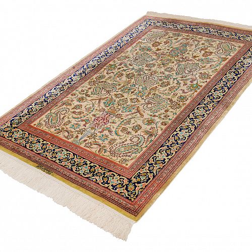 HANDMADE CARPET GOM SILK 1,50X1,00 SIGNED BY KATHADAI