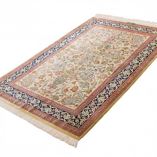 HANDMADE CARPET GOM SILK 1,50X1,00 SIGNED BY KATHADAI