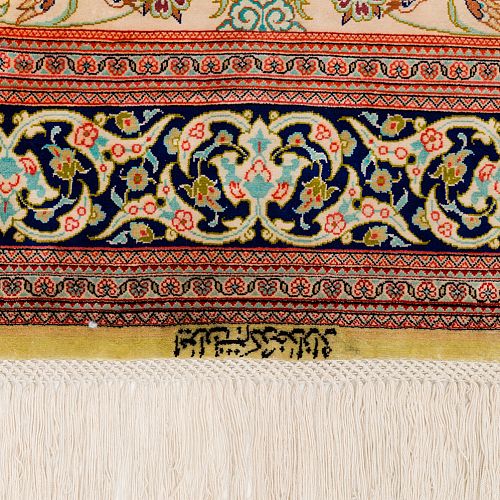 HANDMADE CARPET GOM SILK 1,50X1,00 SIGNED BY KATHADAI