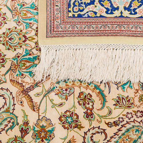 HANDMADE CARPET GOM SILK 1,50X1,00 SIGNED BY KATHADAI