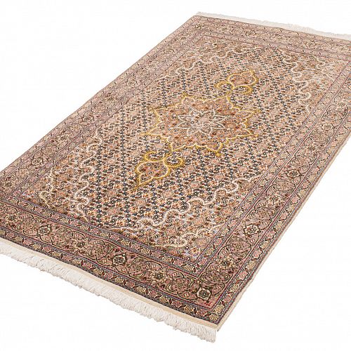 HANDMADE CARPET TABRIZ WOOL-SILK 1,34X0,80