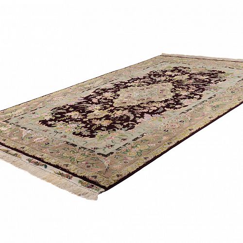 HANDMADE PERSIAN TABRIZ 70 RAJ WOOL-SILK 2,92X1,77 COLLECTIVE (SET OF 2 PIECES)