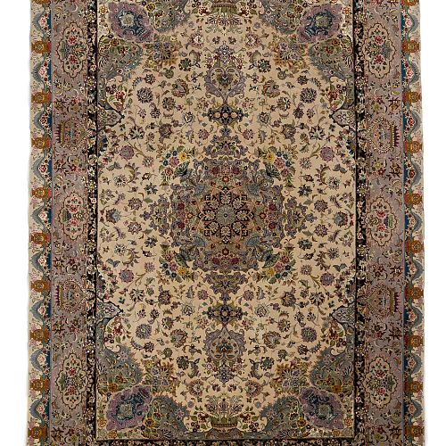 HANDMADE CARPET TABRIZ 60 RAJ WOOL-SILK 3,00X2,00SIGNED BY ABASSI