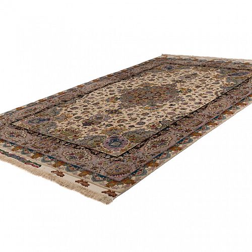 HANDMADE CARPET TABRIZ 60 RAJ WOOL-SILK 3,00X2,00SIGNED BY ABASSI