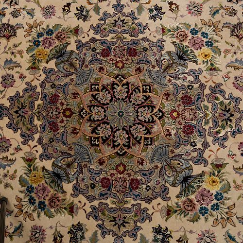 HANDMADE CARPET TABRIZ 60 RAJ WOOL-SILK 3,00X2,00SIGNED BY ABASSI