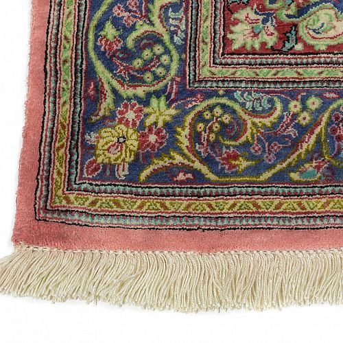 HANDMADE CARPET GOM SILK 1,23X0,77 SIGNED BY HOSSEINI