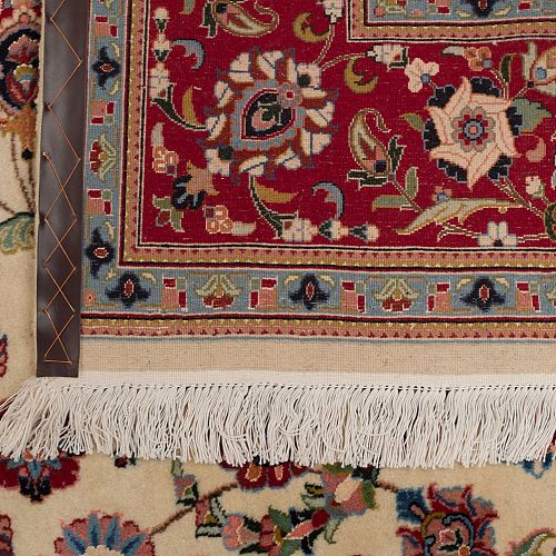 HANDMADE PERSIAN MASHHAD CARPET WOOL-SILK 2,87X1,97