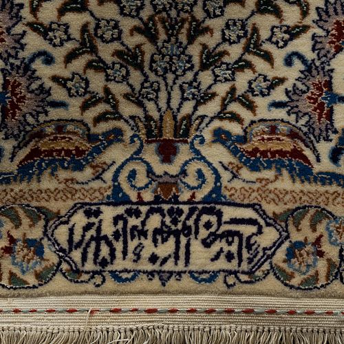 HANDMADE CARPET NAIN 6La  WOOL-SILK ON SILK WARP 3,00X2,00 COLLECTIVE SIGNED BY SAFAI