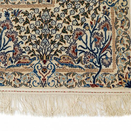 HANDMADE CARPET NAIN 6La  WOOL-SILK ON SILK WARP 3,00X2,00 COLLECTIVE SIGNED BY SAFAI