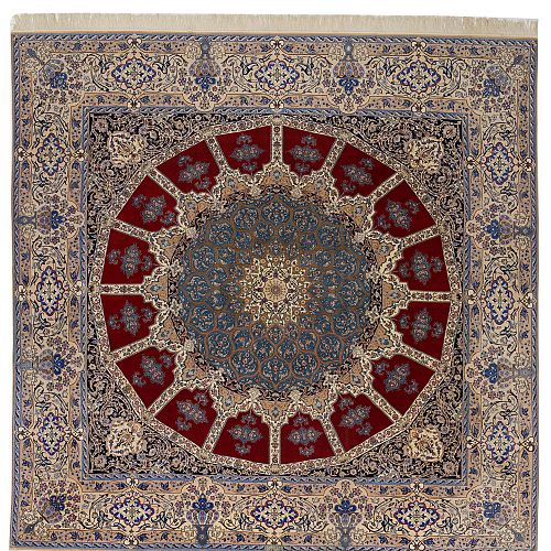 HANDMADE CARPET NAIN GOMBAT WOOL-SILK 3,04X2,95