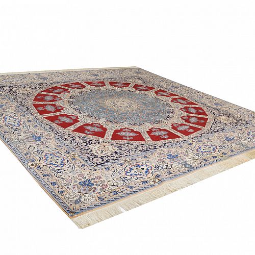 HANDMADE CARPET NAIN GOMBAT WOOL-SILK 3,04X2,95