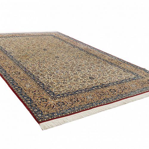 HANDMADE CARPET ESFAHAN WOOL ON SILK WARP  3,45X2,17