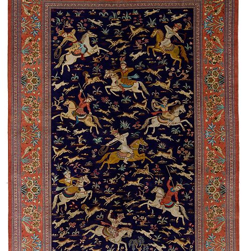 HANDMADE CARPET GOM SILK  1,98X1,47 SIGNED BY NAINI