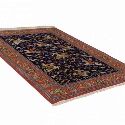 HANDMADE CARPET GOM SILK  1,98X1,47 SIGNED BY NAINI