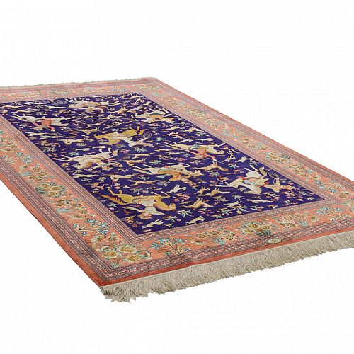 HANDMADE CARPET GOM SILK  1,98X1,47 SIGNED BY NAINI