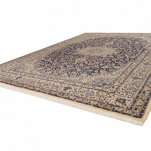 HANDMADE CARPET NAIN WOOL-SILK 4,78X3,40