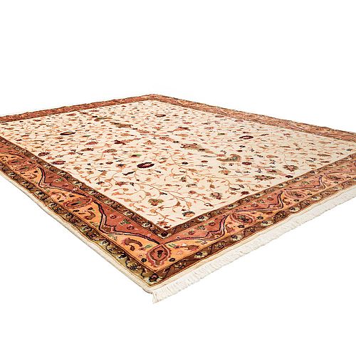 HANDMADE FARAHAN DESIGN CARPET WOOL-SILK 3,10X2,41
