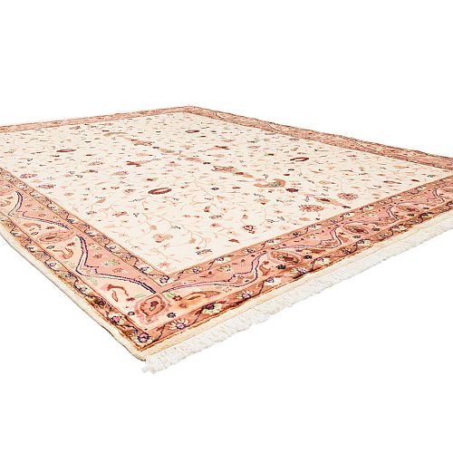 HANDMADE FARAHAN DESIGN CARPET WOOL-SILK 3,10X2,41