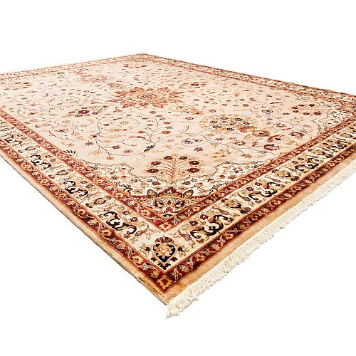 HANDMADE CARPET FARAHAN WOOL-SILK 3,81X2,83