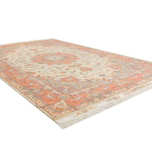 HANDMADE PERSIAN TABRIZ 50 RAJ 3,00X2,00 WOOL-SILK SIGNED