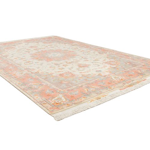 HANDMADE PERSIAN TABRIZ 50 RAJ 3,00X2,00 WOOL-SILK SIGNED