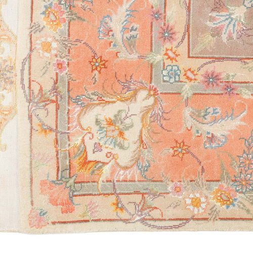 HANDMADE PERSIAN TABRIZ 50 RAJ 3,00X2,00 WOOL-SILK SIGNED