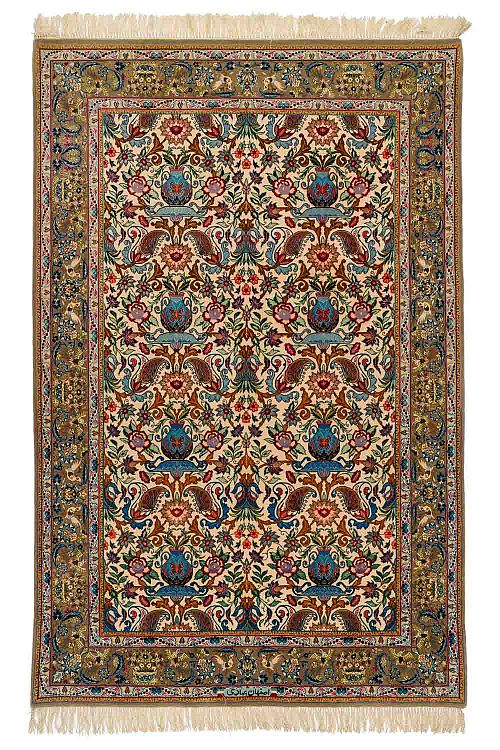 ΧΕΙΡ. ΧΑΛΙ ESFAHAN ΠΕΡΣΙΚΟ ΜΑΛΛΙ/ΜΕΤΑΞΙ 2,18X1,45 ΜΕ ΥΠΟΓΡΑΦΗ EMADI
