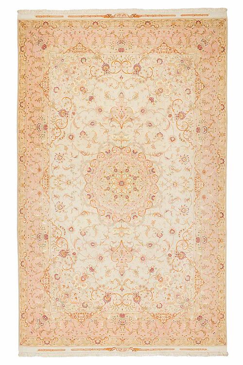 HANDMADE TABRIZ CARPET 70 RAJ WOOL/SILK 3,00X2,00 SIGNED BY OLIJAH