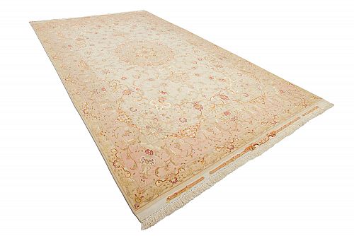 HANDMADE TABRIZ CARPET 70 RAJ WOOL/SILK 3,00X2,00 SIGNED BY OLIJAH