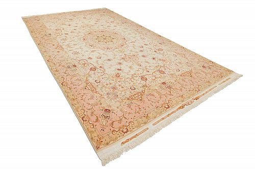 HANDMADE TABRIZ CARPET 70 RAJ WOOL/SILK 3,00X2,00 SIGNED BY OLIJAH