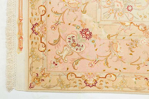 HANDMADE TABRIZ CARPET 70 RAJ WOOL/SILK 3,00X2,00 SIGNED BY OLIJAH