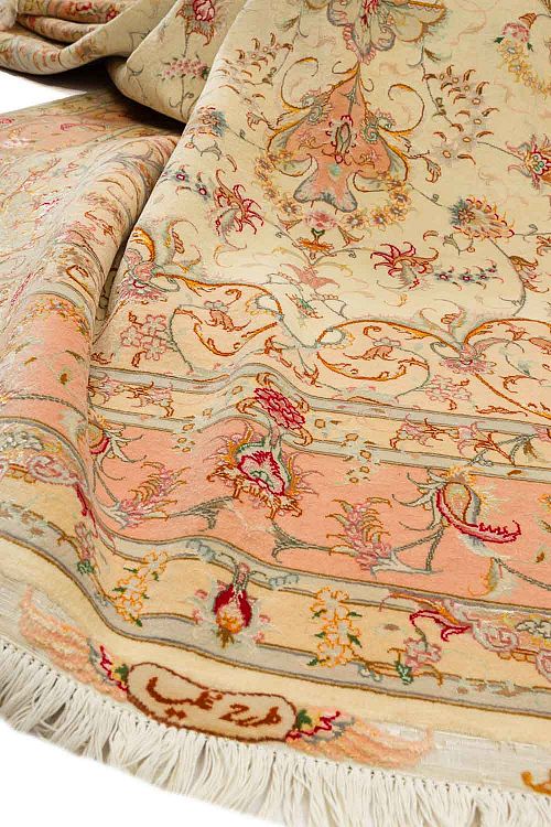 HANDMADE TABRIZ CARPET 70 RAJ WOOL/SILK 3,00X2,00 SIGNED BY OLIJAH